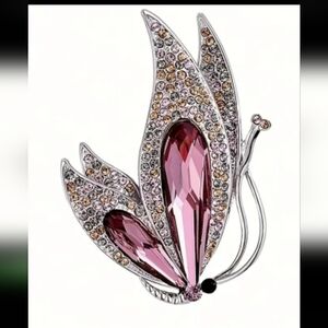Elegant Butterfly Crystal Brooch